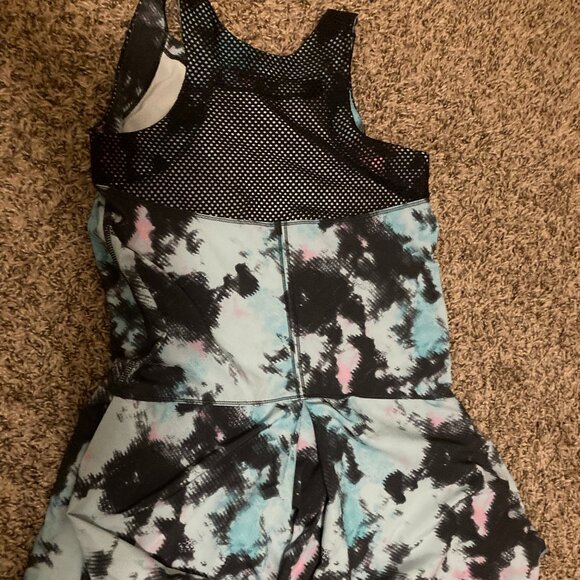 Ivivva by LuLuLemon Activewear Dress 12 Abstract Print Black Mesh Back Panel - Picture 2 of 3